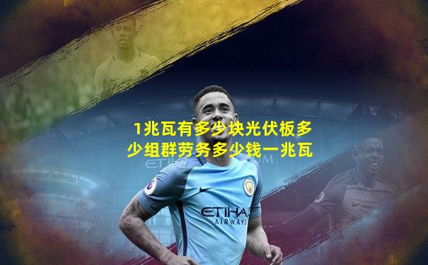 1兆瓦有多少块光伏板多少组群劳务多少钱一兆瓦