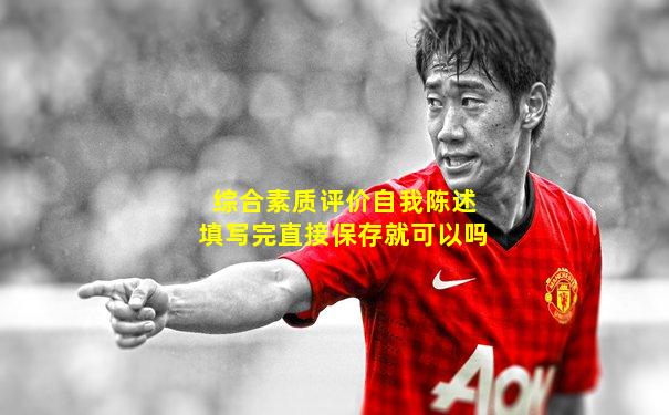 综合素质评价自我陈述填写完直接保存就可以吗